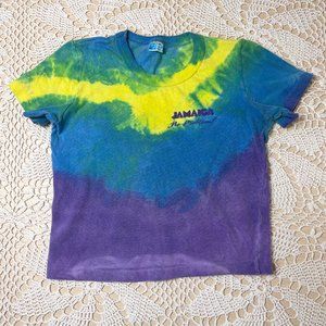 Vintage 1990s Rose Knits Girls 8 Tie Dye Jamaica No Problem Tourist Tee